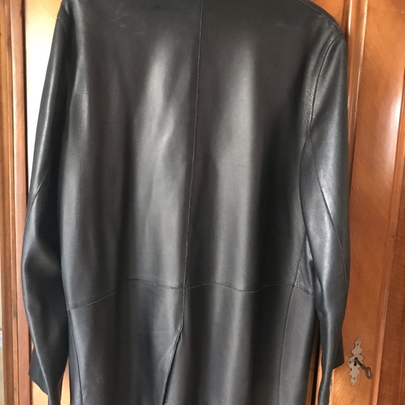 Maestri Italy leather jacket with button in wool liner sz 46 as new on sale - Picture 2 of 7